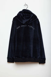 Velvet Girl Zipped Hoodie Black back view