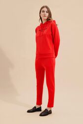 Sweat à capuche logo Sonia Rykiel femme Rouge vue portée de face