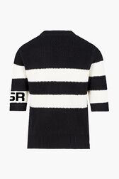 SR Heart Short Sleeve Sailor Sweater Black back view