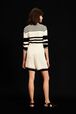 Women Cotton Knit Shorts Ecru back worn view
