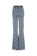 Pantalon taille haute coupe flare Bleu vue de dos