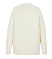 Cardigan laine fleur en relief femme Ecru vue de dos