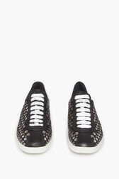 Leather Studded Sneakers Black details view 3