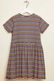 Multicolor Striped Girl Buttoned Dress Multico striped details view 2