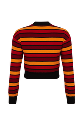 Wool and Cashmere Striped Jumper Striped red/orange back view