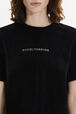 Short-Sleeved Velvet T-Shirt Black details view 2