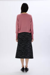 Pull à manches longues en merinos et soie Rose vue portée de dos