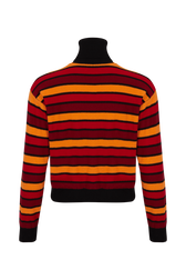 Wool and Cashmere Striped Jumper Striped red/orange back view