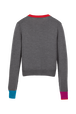 Cardigan laine colorblock femme Gris vue de dos