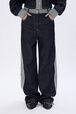 Pantalon en jean taille haute Bleu vue de détail 1