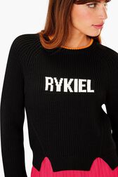 Wool Merinos Rykiel Sweater Black details view 2