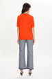 Short-sleeved sweater in merino wool and silk Lipstick back worn view