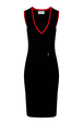Women Colourful Details Viscose Dress Black front view