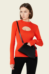 Sac trapèze "Mon Sac Rykiel"  en faux cuir végan Noir vue portée de face
