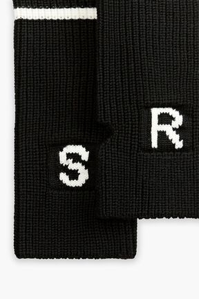 SR Wool Black Mittens Black back view