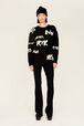 Women Sonia Rykiel logo Wool Grunge Sweater Black details view 4