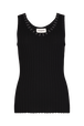 Ribbed tank top Black front view
