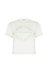 Short-sleeved crew-neck T-shirt in cotton jersey Ecru front view