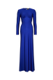 Robe longue en jersey Bleu roi vue de face