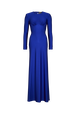 Jersey maxi dress Royal blue front view
