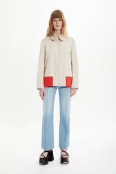 Veste gabardine femme Beige vue portée de face
