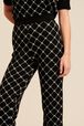 Women Jacquard Pants Black details view 2