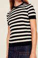 Sweater manches courtes Big Poor Boy rayé femme Raye noir/blanc vue de détail 2