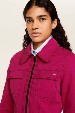 Veste en jean fushia femme Fuchsia vue de détail 2