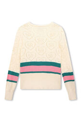 Open-Stitch Knitted Cardigan Ivory back view