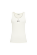 Cotton tank top Cream front view