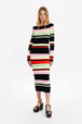 Robe longue rayée multicolore femme Noir vue de détail 1