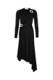 Robe asymétrique en jersey Noir vue de dos