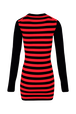 Robe midi rayée Jane Birkin femme Raye noir/rouge vue de dos