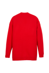 Cardigan laine fleur en relief femme Rouge vue de dos