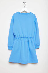 Robe manches longues fille  Bleu vue de dos