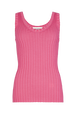 Ribbed tank top Pink front view