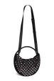 Sac Domino médium en nylon et studs Noir vue de dos