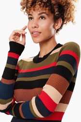 Pull en maille rayée multicolore Multico vue de détail 2