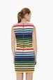 Multicolored Striped Short Dress Multico back worn view