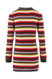 Women Striped Fluffy Short Dress Multico crea back view