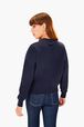 Crop Heart Sweatshirt Navy back worn view