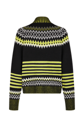 Pull Fair Isle en laine et lurex Acide vue de dos