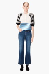 Jean 5-pockets St Germain Baby blue front worn view