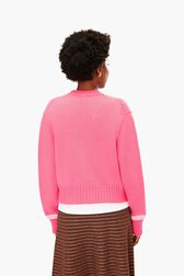 Cardigan cœurs Rose vue portée de dos