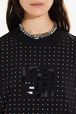 Short-sleeved crew-neck t-shirt in cotton jersey Black details view 1