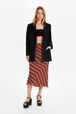 Women Polka Dot Silk Midi Skirt Multico crea front worn view