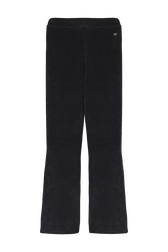 Women Velvet Flare Pants Black front view