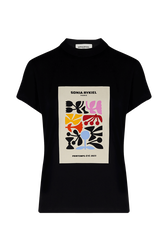 T-shirt coton femme Noir vue de face