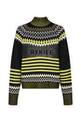 Pull Fair Isle en laine et lurex Acide vue de face