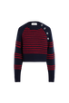 Pull à rayures reliefées Raye bleu/rouge vue de face